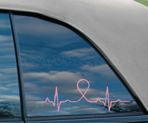 Breast Cancer Awareness Heartbeat Ribbon