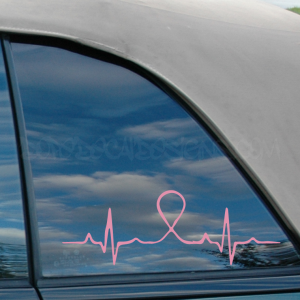 Breast Cancer Awareness Heartbeat Ribbon