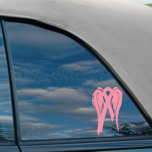 Breast Cancer Awareness Angel Wings Ribbon