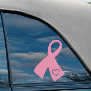 Breast Cancer Awareness Ribbon with Heart Stamp