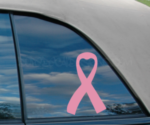 Breast Cancer Awareness Ribbon with Heart Top